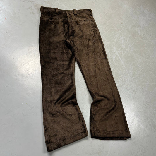 70s ‘Teddy Bear’ Fuzzy Handmade Flares (30W) image 1