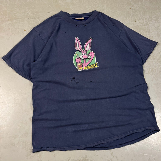 90s Birdhouse Steve Berra “Drunken Bunny” Distressed & Repaired Skate Tee