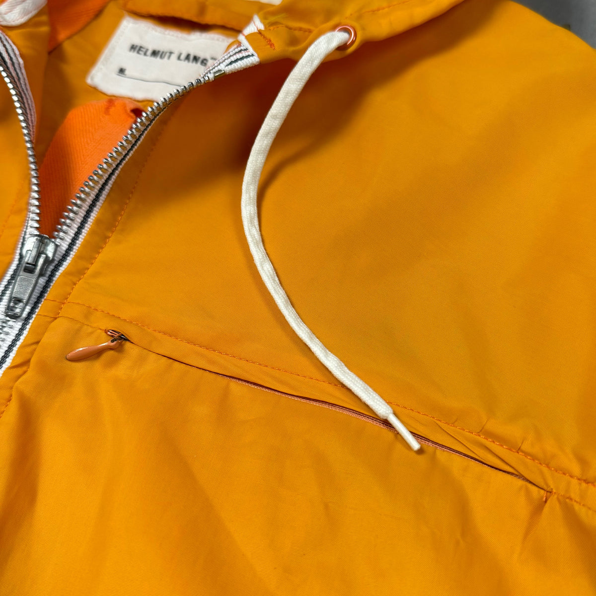 S/S 1999 Helmut Lang Packable Safety Orange Lightweight Hooded Jacket (M) image 7