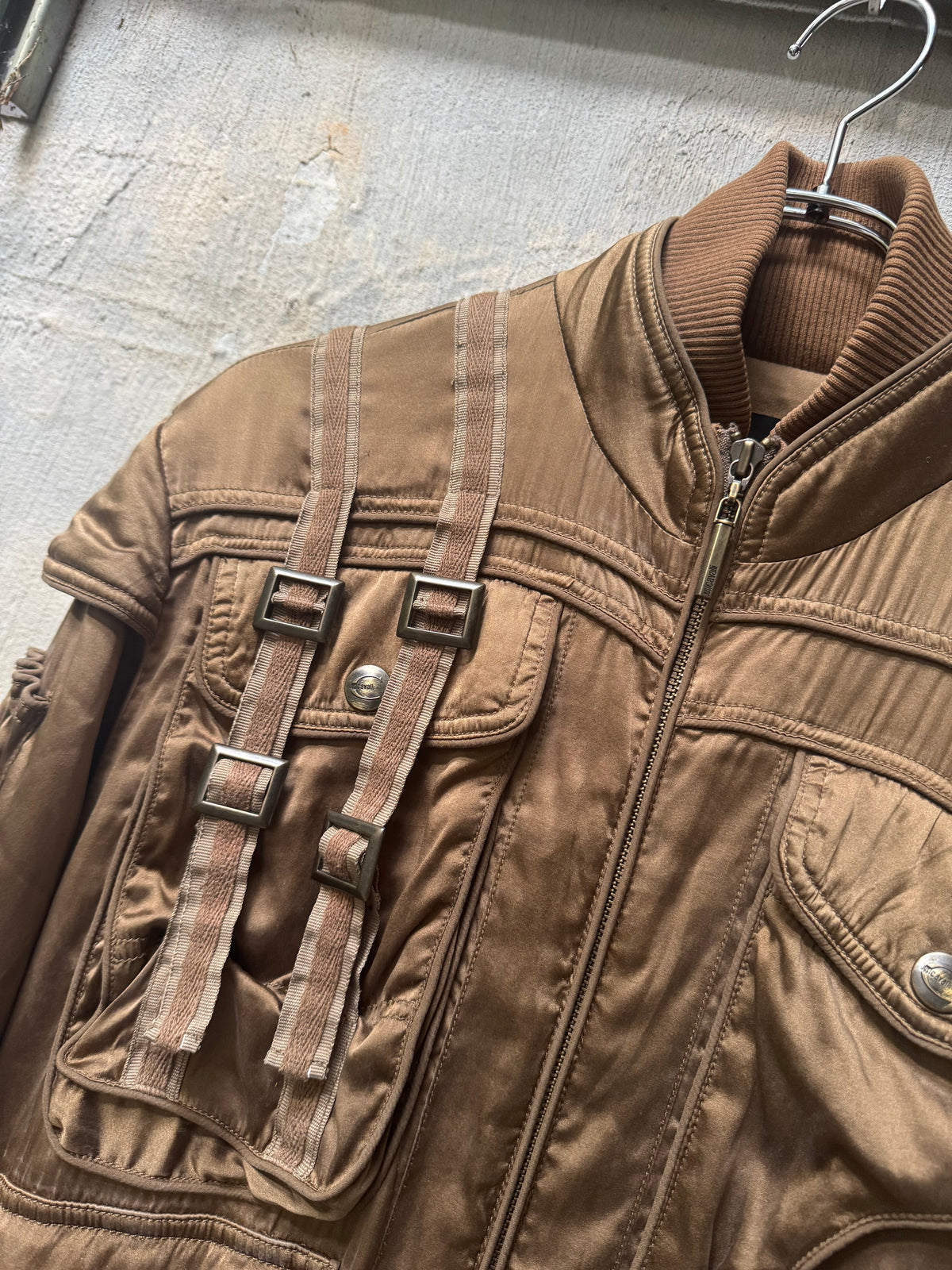 A/W 2005 Roberto Cavalli Silk Parachute Bondage Bomber