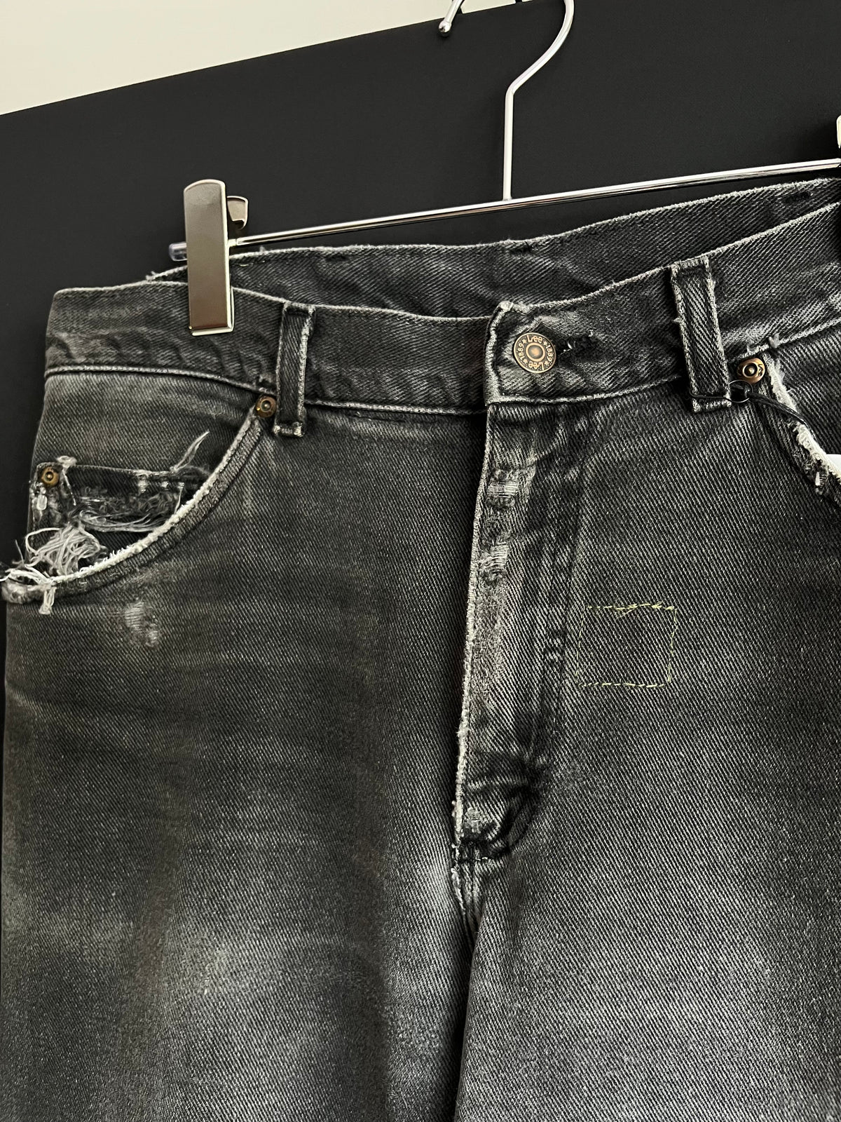 70s/80s Faded & Repaired Lee Straight Cut Denim (33/34W)