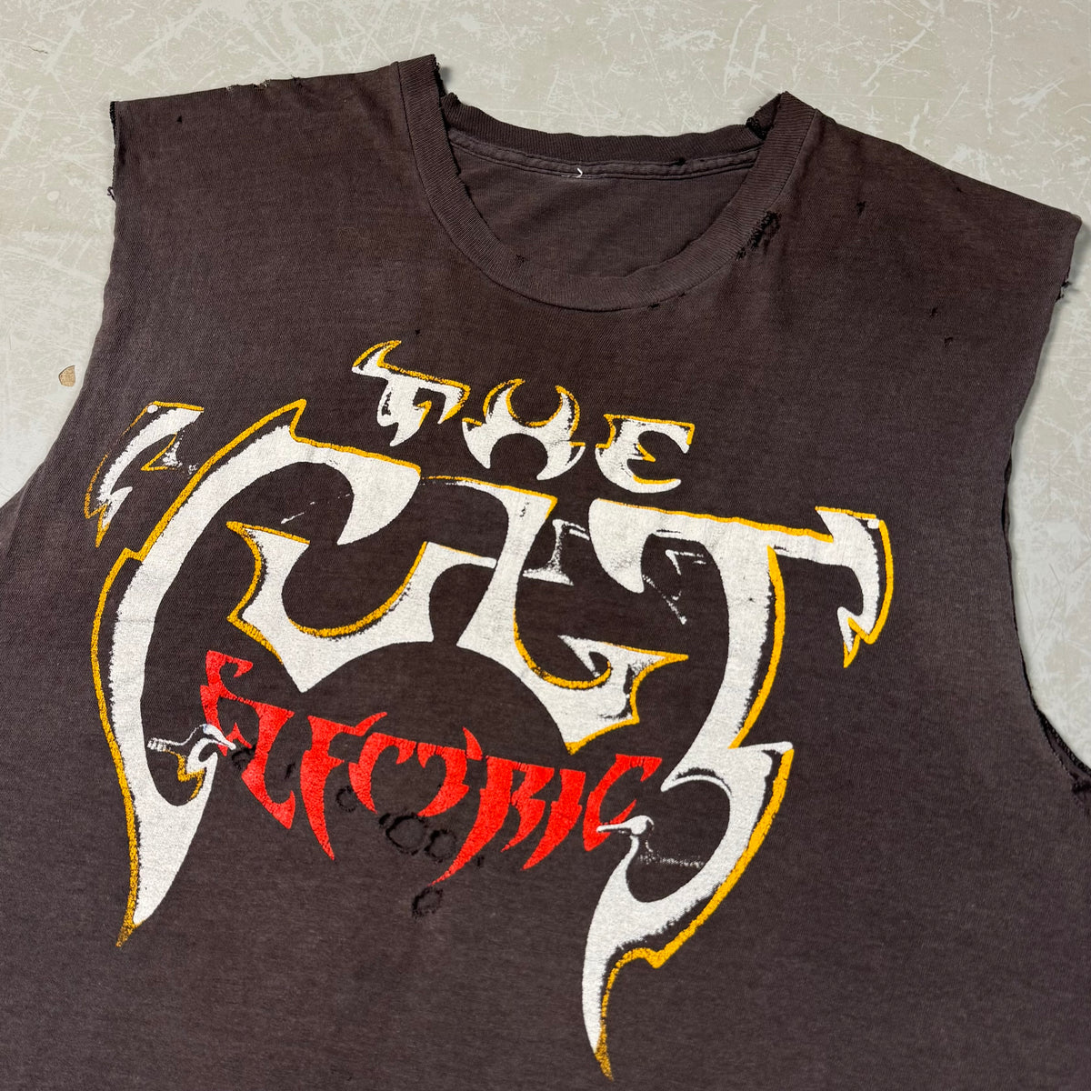 80s The Cult “Electric” Distressed Cutoff Tee