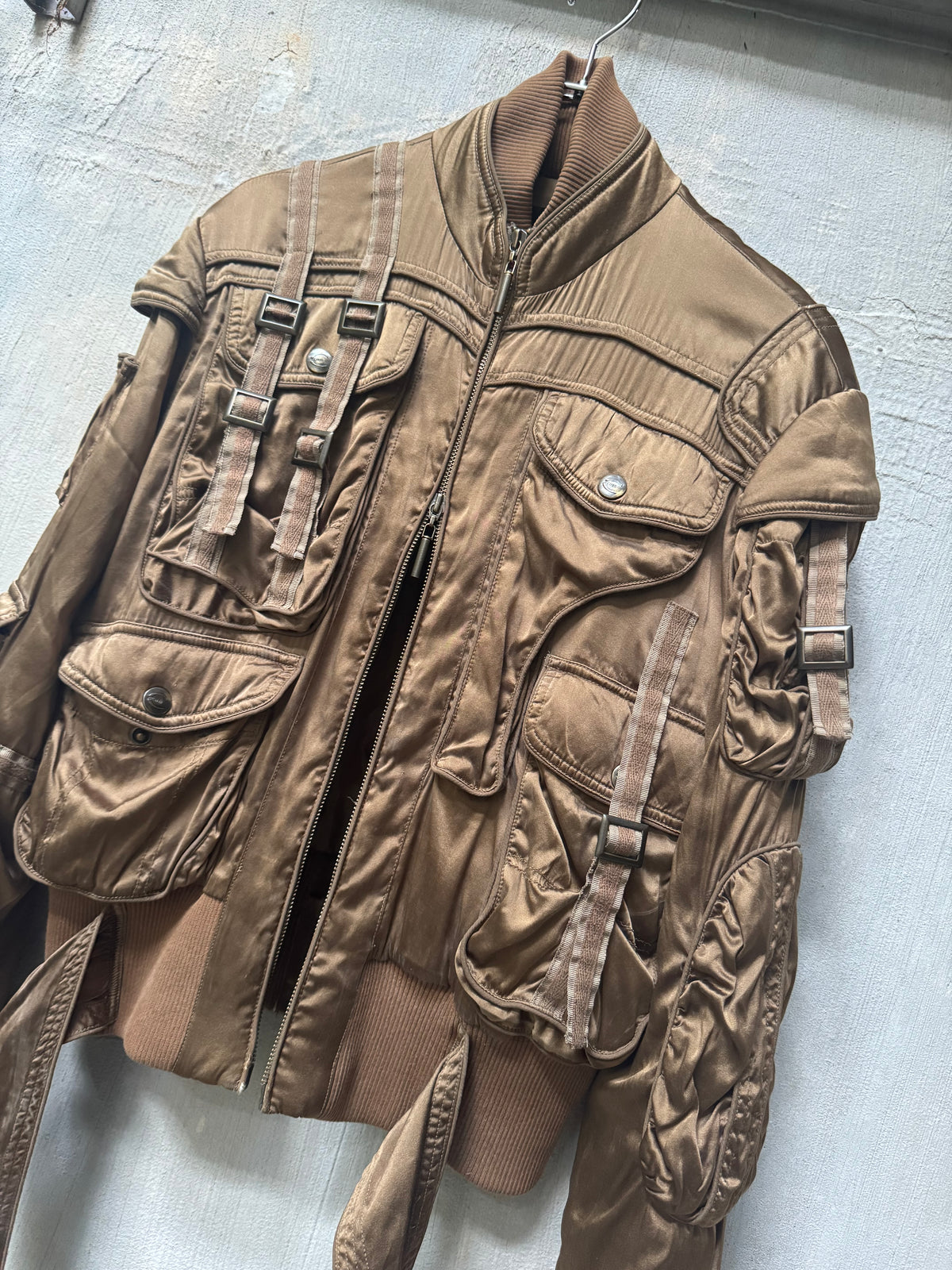 A/W 2005 Roberto Cavalli Silk Parachute Bondage Bomber