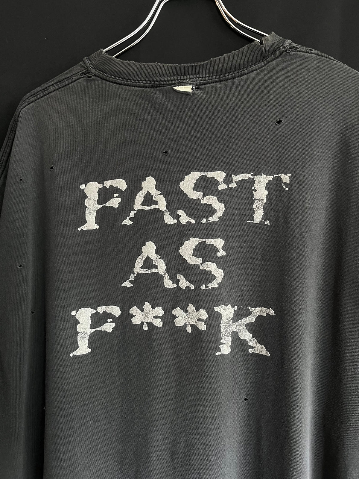 Y2K “Fast as F**k” Distressed Tee