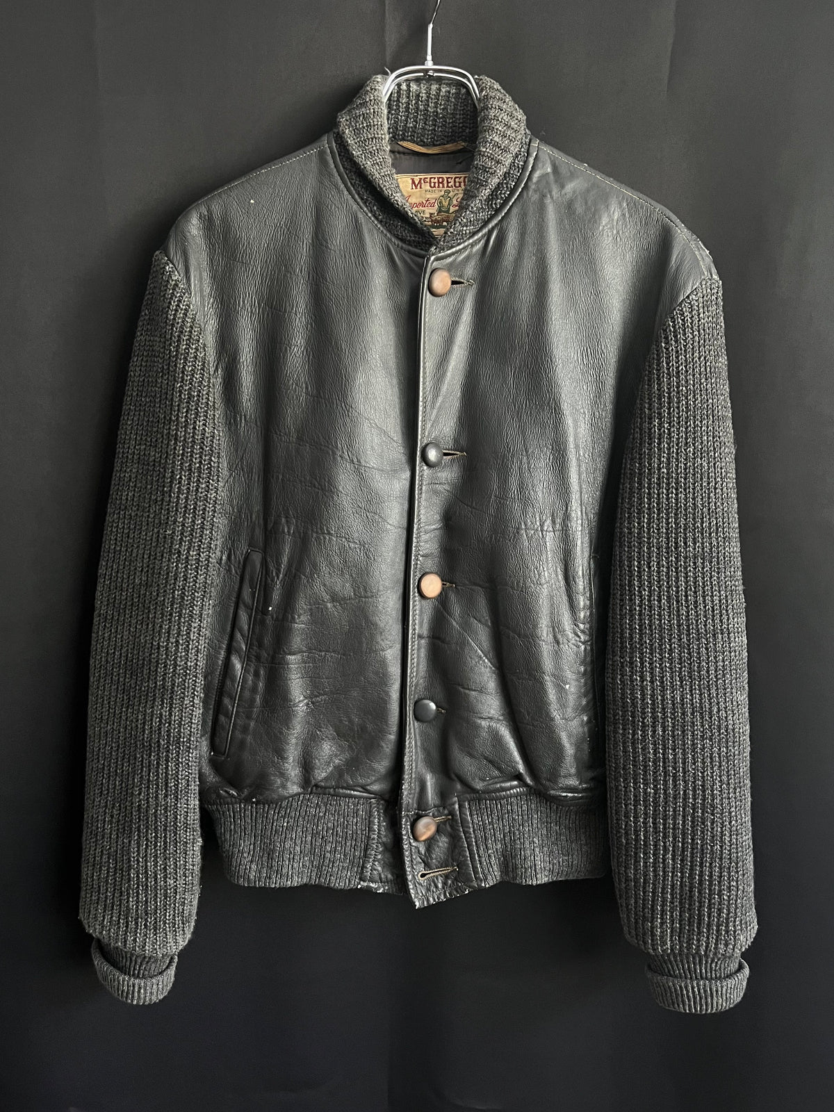 50s McGregor Leather & Knit Stringray Sweater Jacket