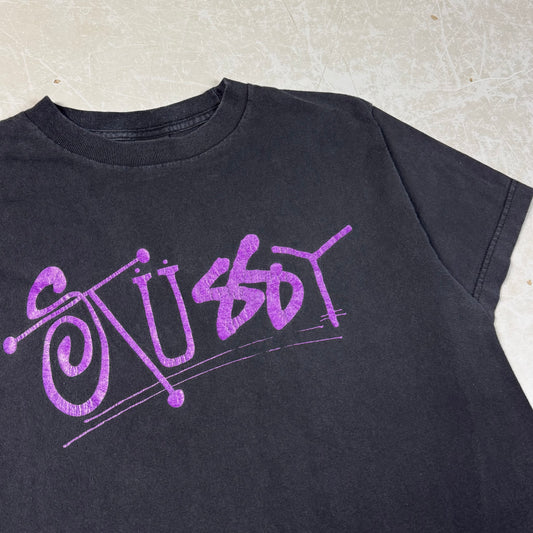 Early 00s Stussy Purple Spellout Tee