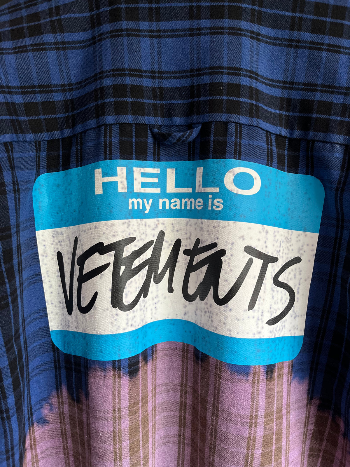 SS23 Vetements Name Tag Bleached Flannel