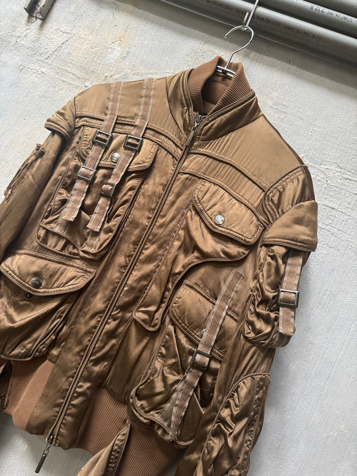 A/W 2005 Roberto Cavalli Silk Parachute Bondage Bomber