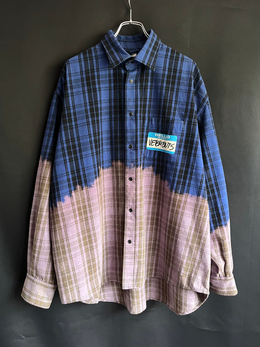 VETEMENTS NAME TAG FLANNEL