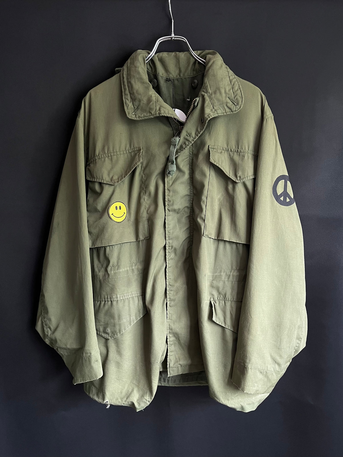 70s/80s Peace & Smiley Patch M65 Fatigue Jacket