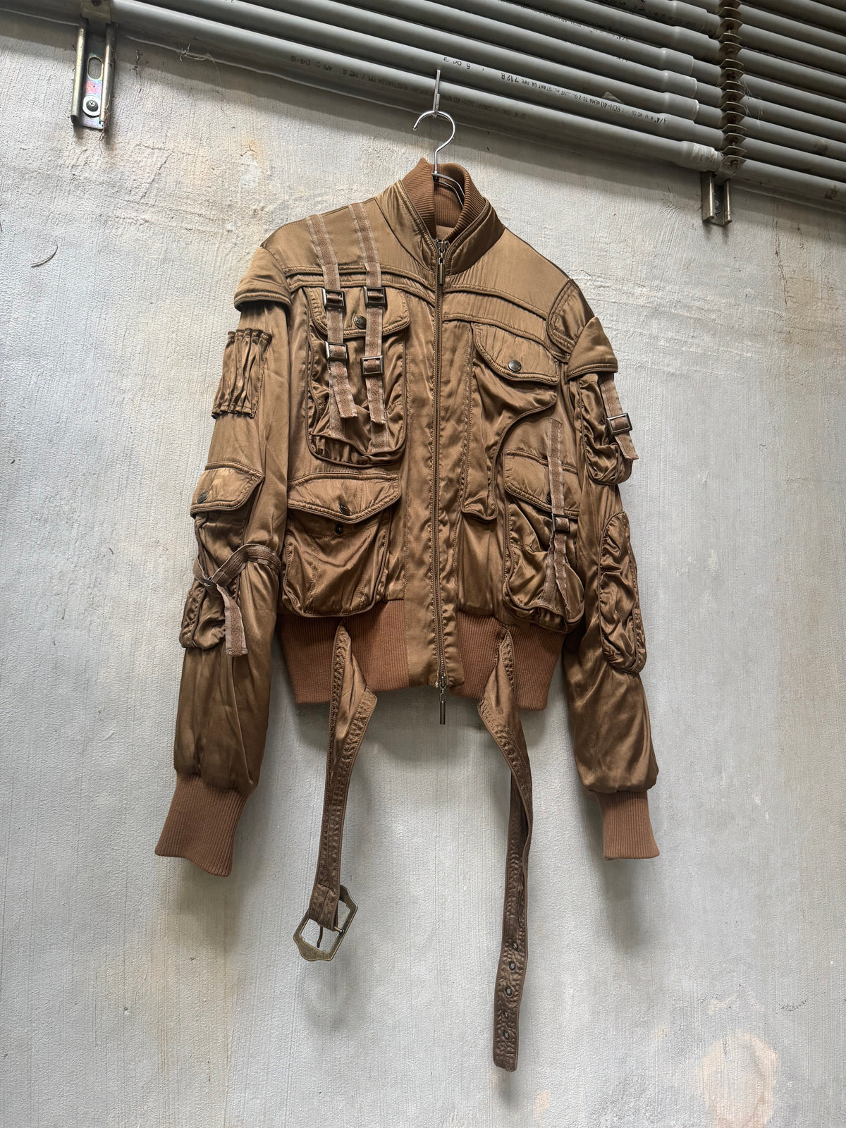 A/W 2005 Roberto Cavalli Silk Parachute Bondage Bomber