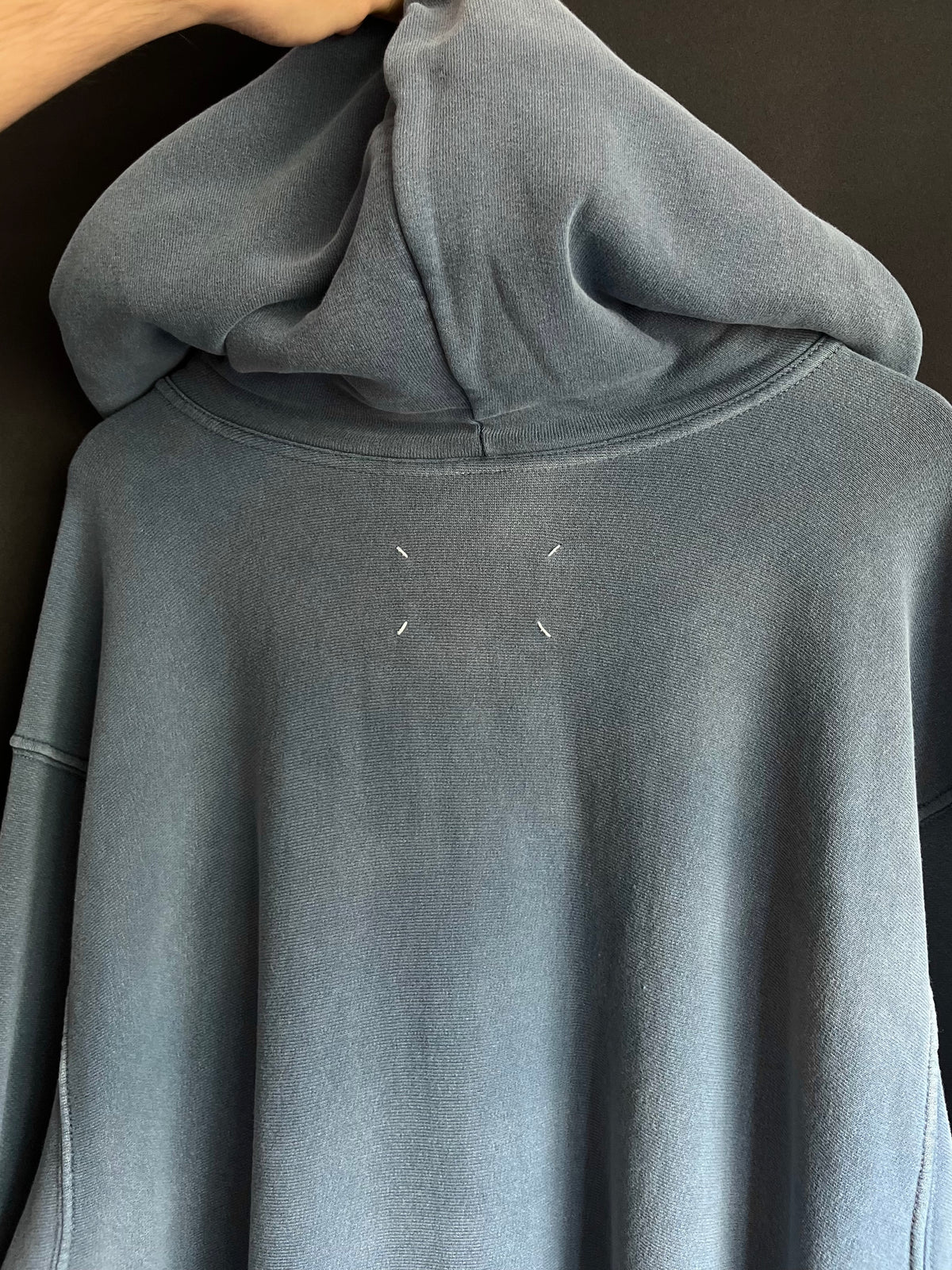 Maison Margiela Raw Edge Blue Patch Letter Hoodie