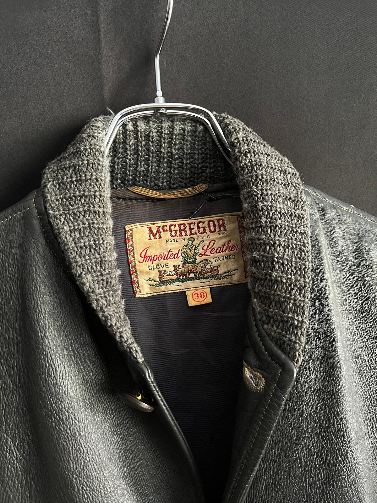 50s McGregor Leather & Knit Stringray Sweater Jacket