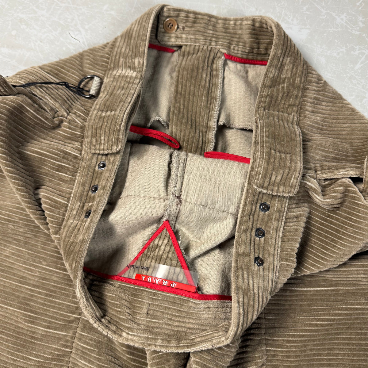 Prada Baggy Corduroy Snap Waist Pants (30-36W)