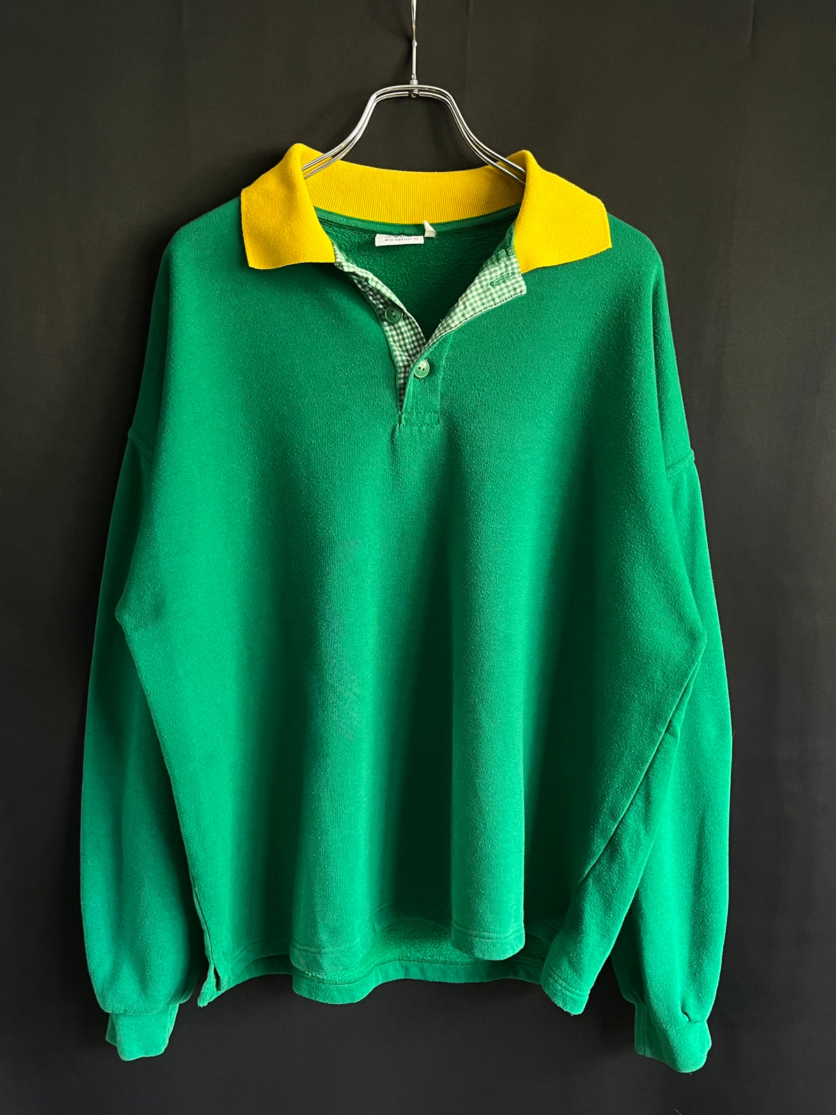 90s Dutch “Service With A Smile” Two-Tone Collared Sweatshirt (M/L)