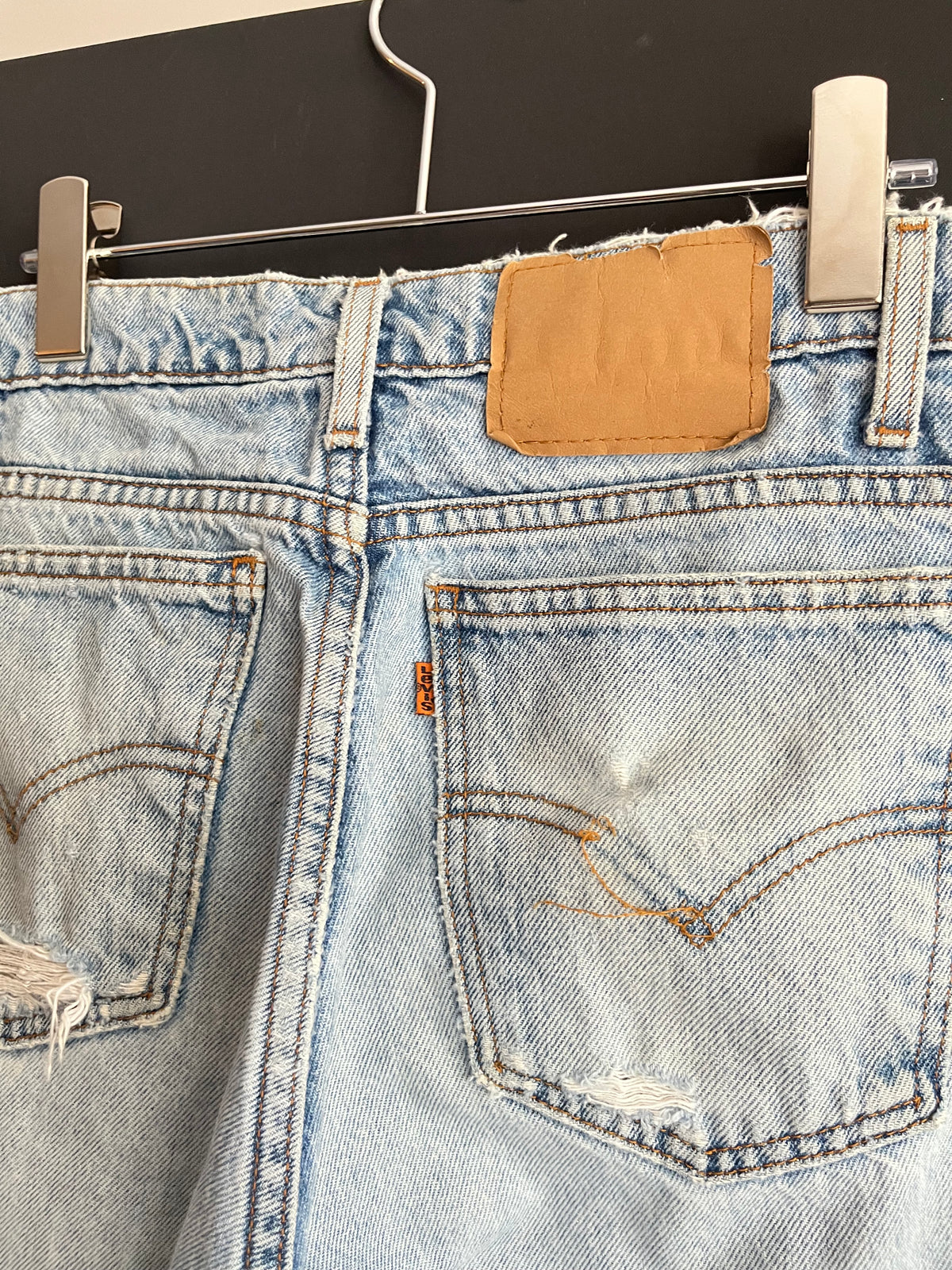 90s Thrashed Levi’s Light Wash Jorts