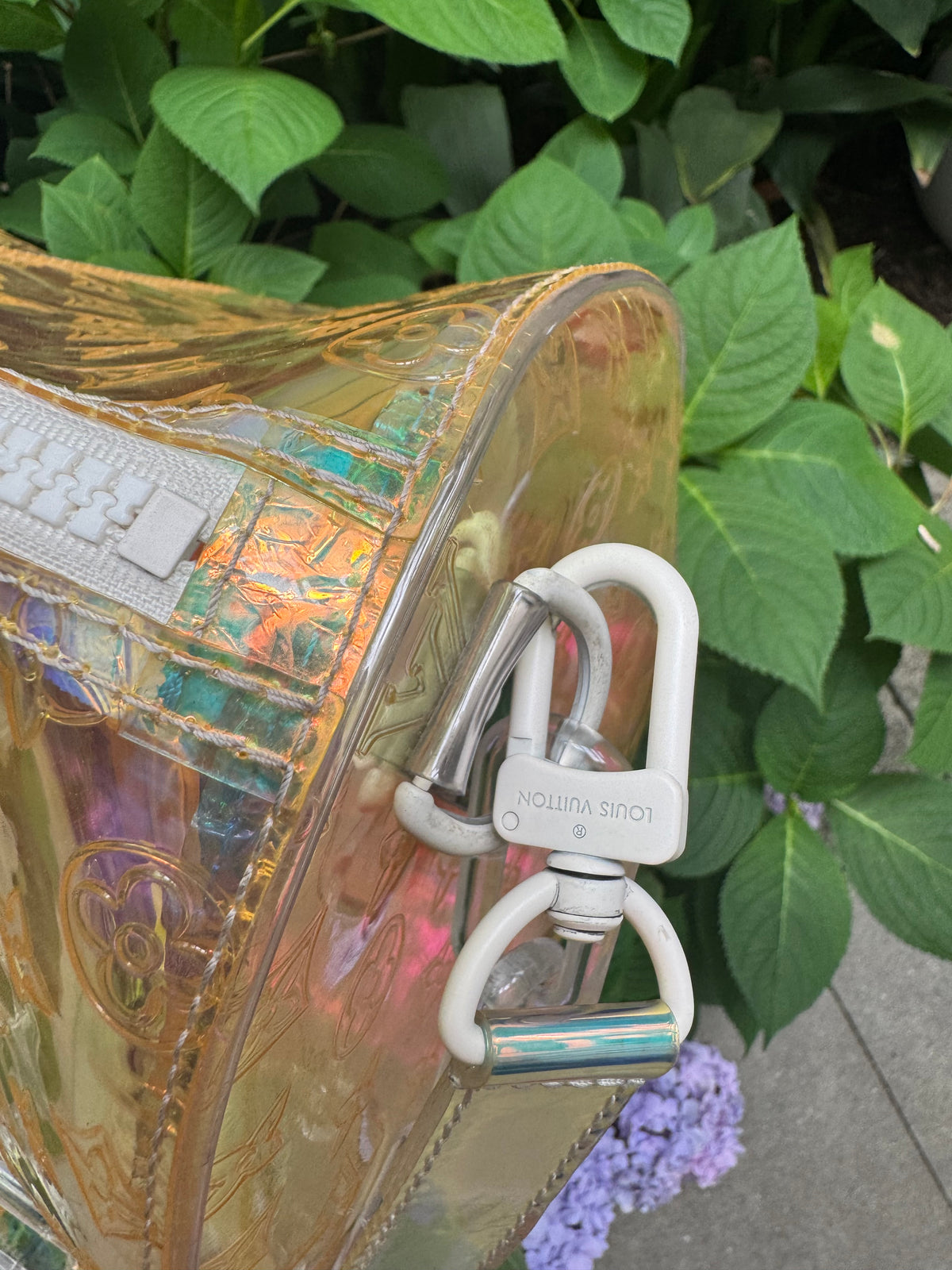 S/S ‘19 Louis Vuitton Virgil Abloh “Prism” Iridescent Bandouliere Duffle