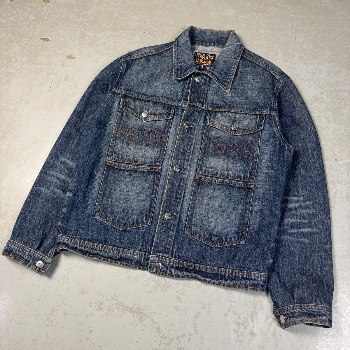 90s Walter Van Beirendonck Lightning Stitch 4 Pocket Denim Jacket