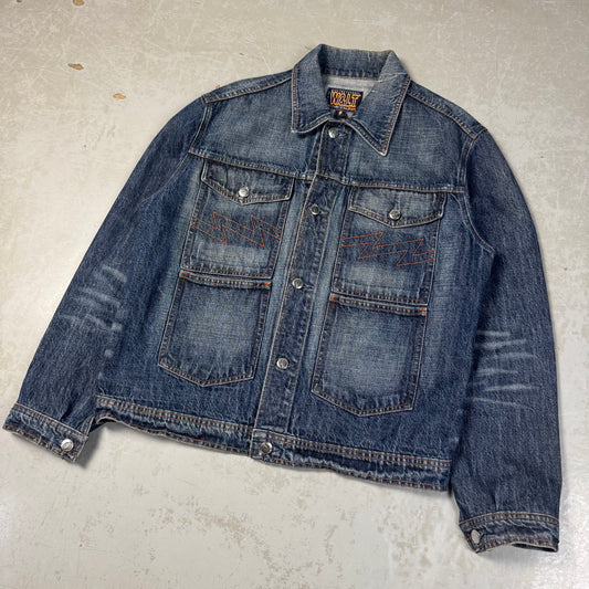 90s Walter Van Beirendonck Lightning Stitch 4 Pocket Denim Jacket