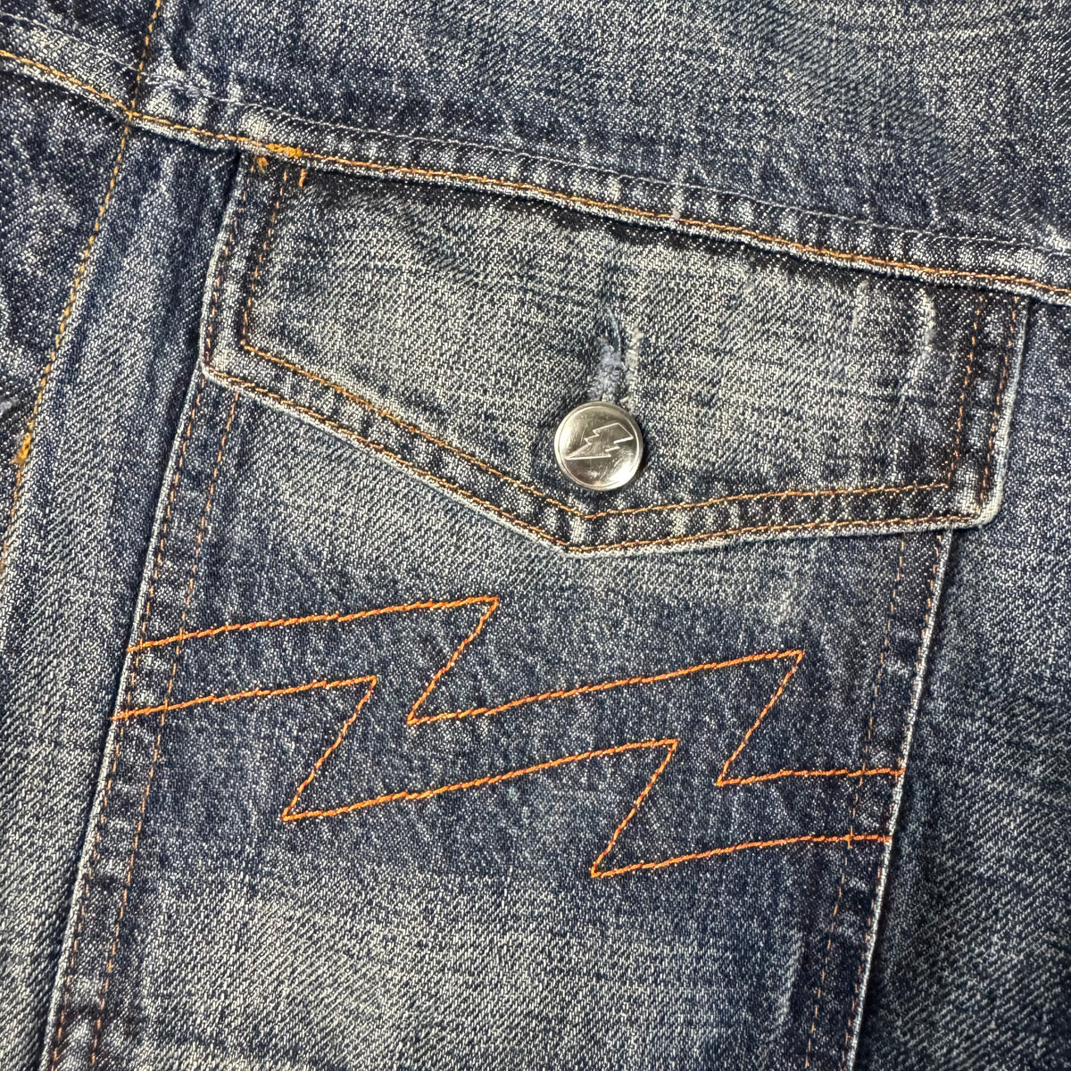 90s Walter Van Beirendonck Lightning Stitch 4 Pocket Denim Jacket