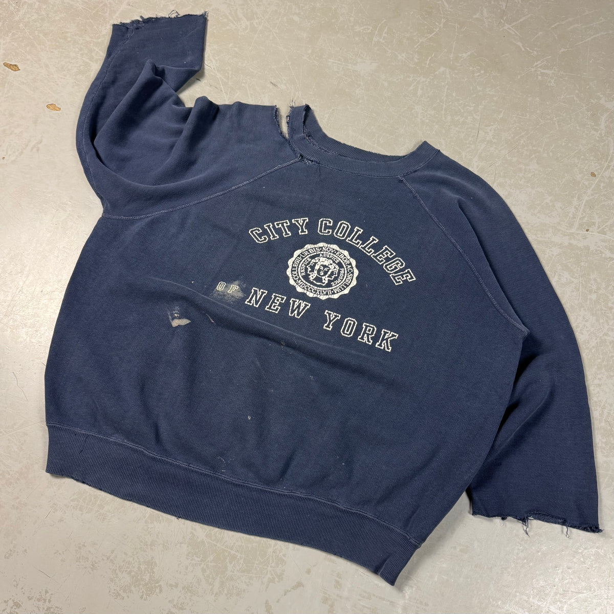 50s/60s Distressed City College Boxy Sweatshirt