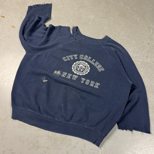 50s/60s Distressed City College Boxy Sweatshirt