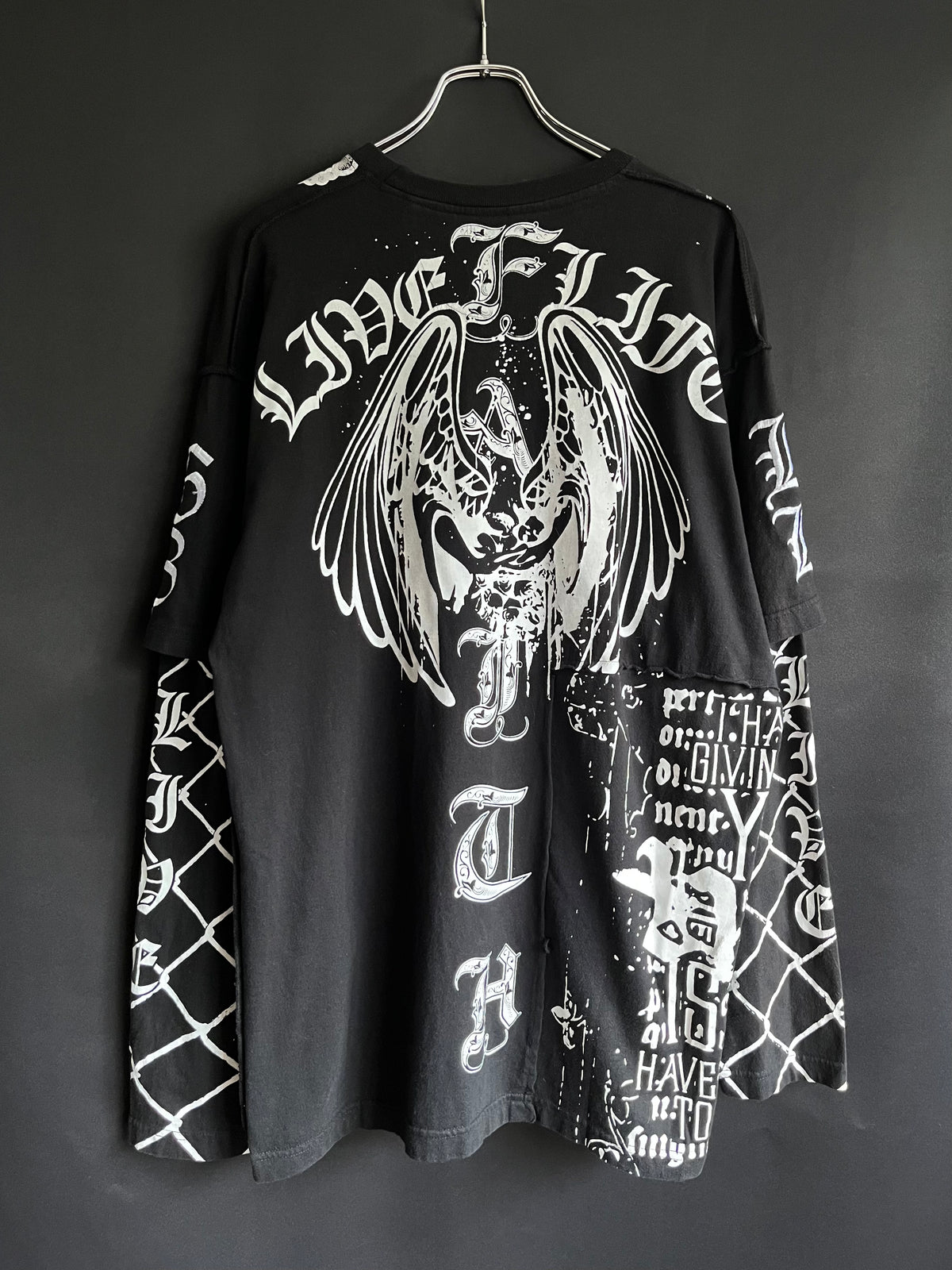 Y2K Studded Chain-Link Layered Longsleeve