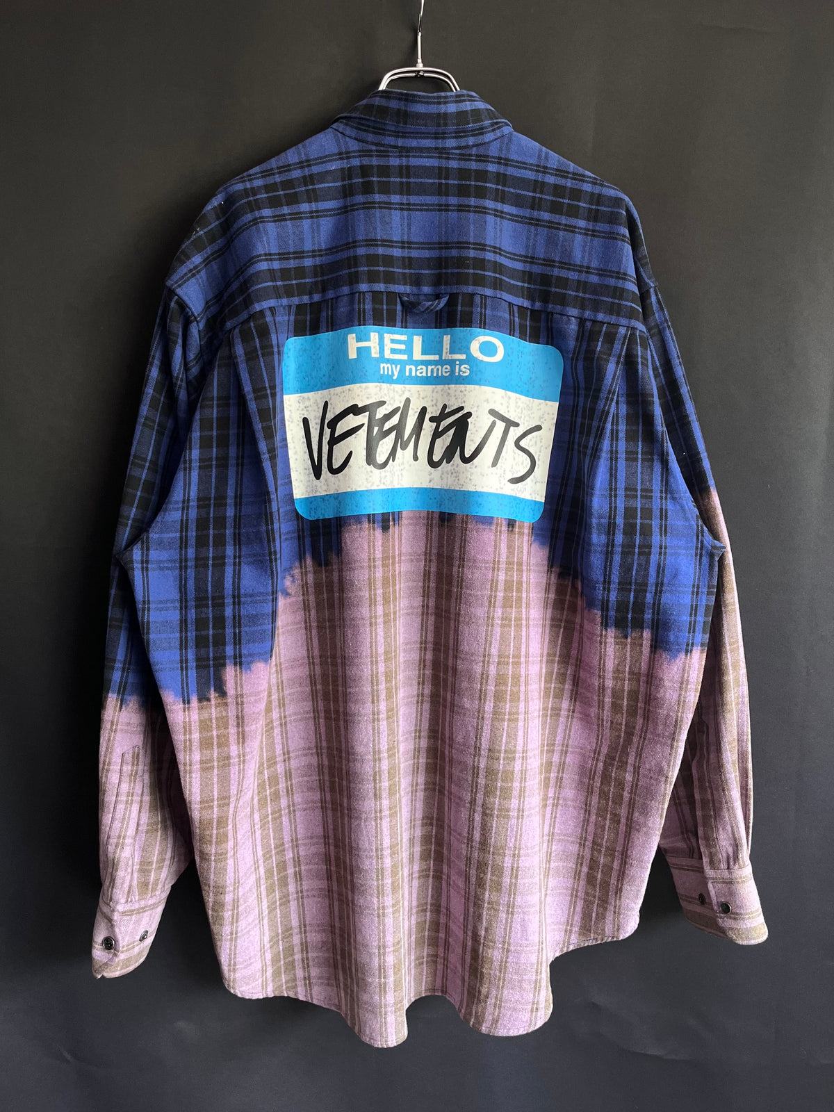 SS23 Vetements Name Tag Bleached Flannel