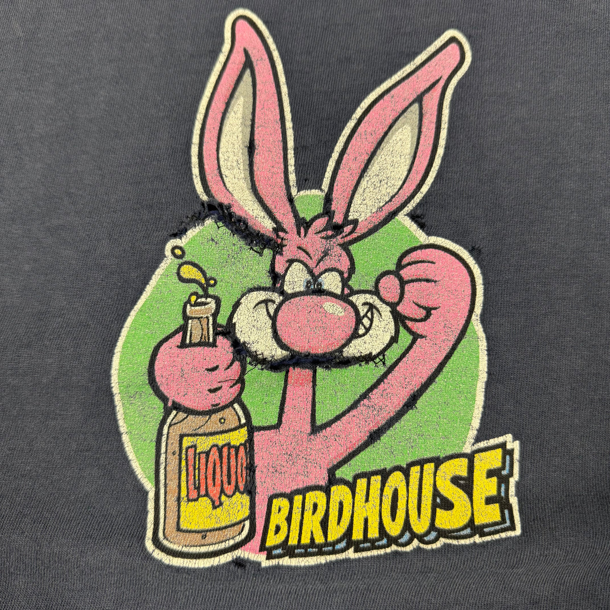 90s Birdhouse Steve Berra “Drunken Bunny” Distressed & Repaired Skate Tee
